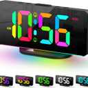 Digital Alarm Clock, Large Display Bedside Alarm Clock with Night Light for Kids Teen Boys Girls, Desk Digital Clocks with USB Charging Port Dual Alarms for Living Room Office (Black)