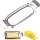 Butter & Cheese Slicer Cutter, Stainless Steel Wire Cheese Slicer, Safe for Food Contact, Multipurpose Handheld Butter Cutter for Block Cheese, Butter, Soft Fruits, and Dishwasher Safe (Silver Gray)