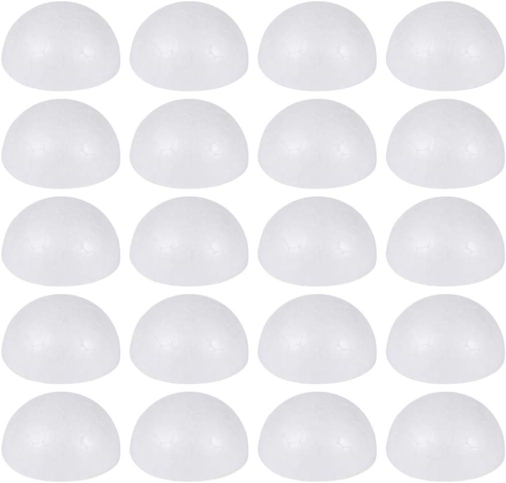 SUPVOX Eva Foam Cosplay White Craft Foam Balls - 200pcs Polystyrene Half Round Balls for Christmas Wedding Decoration - 3cm White Easy Crafts for The Insane Plastic Eggs