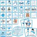 Containlol 48 Pcs Winter Memory Matching Games Winter Matching Cards Holiday Memory Game Concentration Cards for Christmas Educational Gifts Family School Supplies