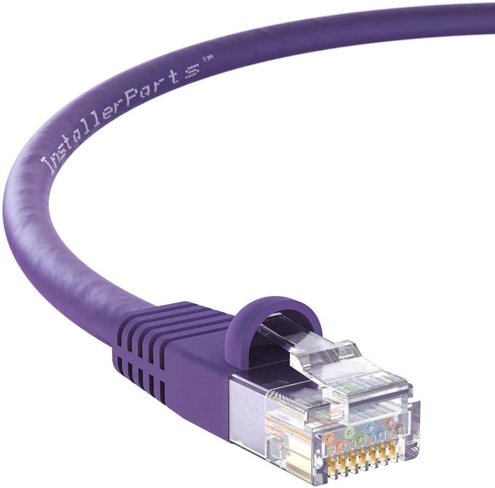 InstallerParts CAT6 Cable UTP Booted - Purple, 5 FT, 10 Pack - Professional Series - 10Gbps, Cat6 Patch Cable, Network, Internet