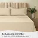 LuxClub 4 PC King Size Sheet Set Deep Pockets 18" Wrinkle Free Cooling Bed Sheets Machine Washable Hotel Bedding Silky Soft - Cream King
