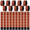 24 Pcs Basketball Sleeve Holders 7.5 Inch Basketball Shirt Sleeve Straps Brown Black Pattern Stitching Sports Shirts Ties for Women Men Teens Sports Activities Accessories Gift