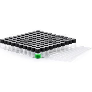 2ml Clear Small Glass Vials 100pcs with Screw Caps(100pcs)