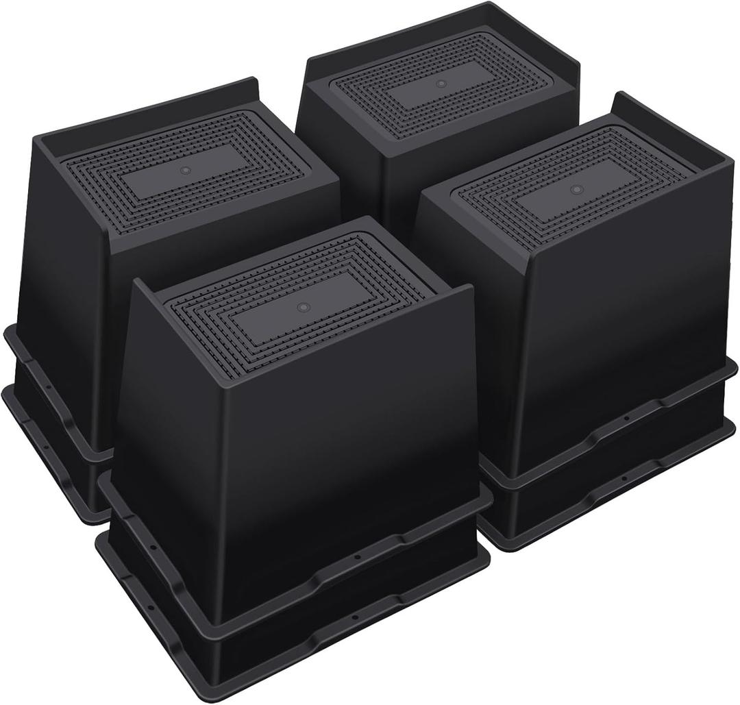ANNKUT Bed Risers 6 Inch Heavy Duty,Oversized Couch Risers, Extra Wide Furniture Risers for Sofa Table Desk Headboard Chair Lifting,Rectangle Risering Blocks Support 6000 lbs(8 Pack Black)