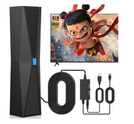 Indoor TV Aerial for Smart TV for remote Reception and All Smart TVs, Digital HD Antenna With Signal Amplifier for Local Channels, Supports 4K 1080p.