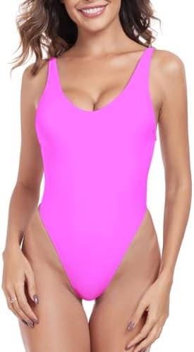 RELLECIGA Women's One Piece Thong Swimsuit,  Size L