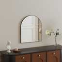 Black Metal Frame Bathroom Arch Mirror for Over Sink, 15x18 Inch Arched Tempered Mirror, Wall Vanity Mirror for Farmhouse, Modern Luxe Mirror for Bedroom, Living Room, Entryway