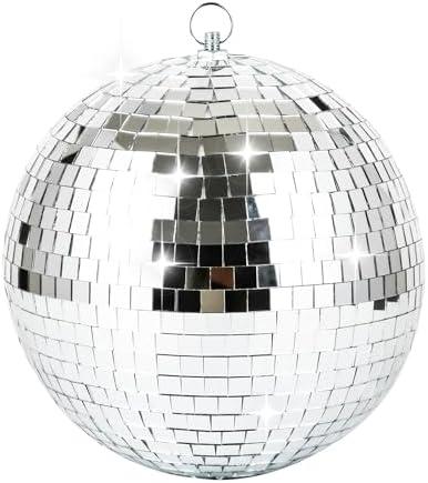 NuLink 8" Disco Ball Decor Hanging Mirror Ball for Big Party Decorations Wedding Home