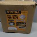 VIVIDA 4" x 4" Fence Post Caps, Pyramid PVC Vinyl Post Caps (Actual 4" x 4"), Waterproof Deck Top Cover for Vinyl Fence, Lamp, Deck, Mailbox, White, 24 Pack