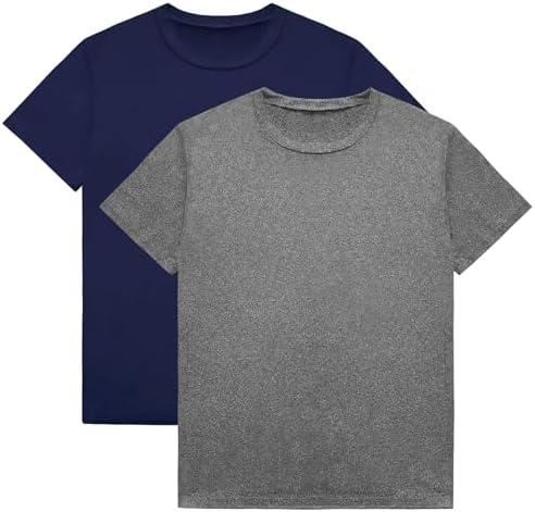 VOGRYE 2 Pack Boys Shirts Short Sleeve Shirts for Boys Cotton T-Shirts Kids Toddler Tshirts Tees Clothes Summer Tops, Size: 2XL