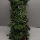 National Tree Company 9 ft Pre-Lit Colonial Fir Artificial Christmas Garland, Christmas Decoration with Red Berries, Pinecones, 50 Clear Lights, 180 Tips, Green