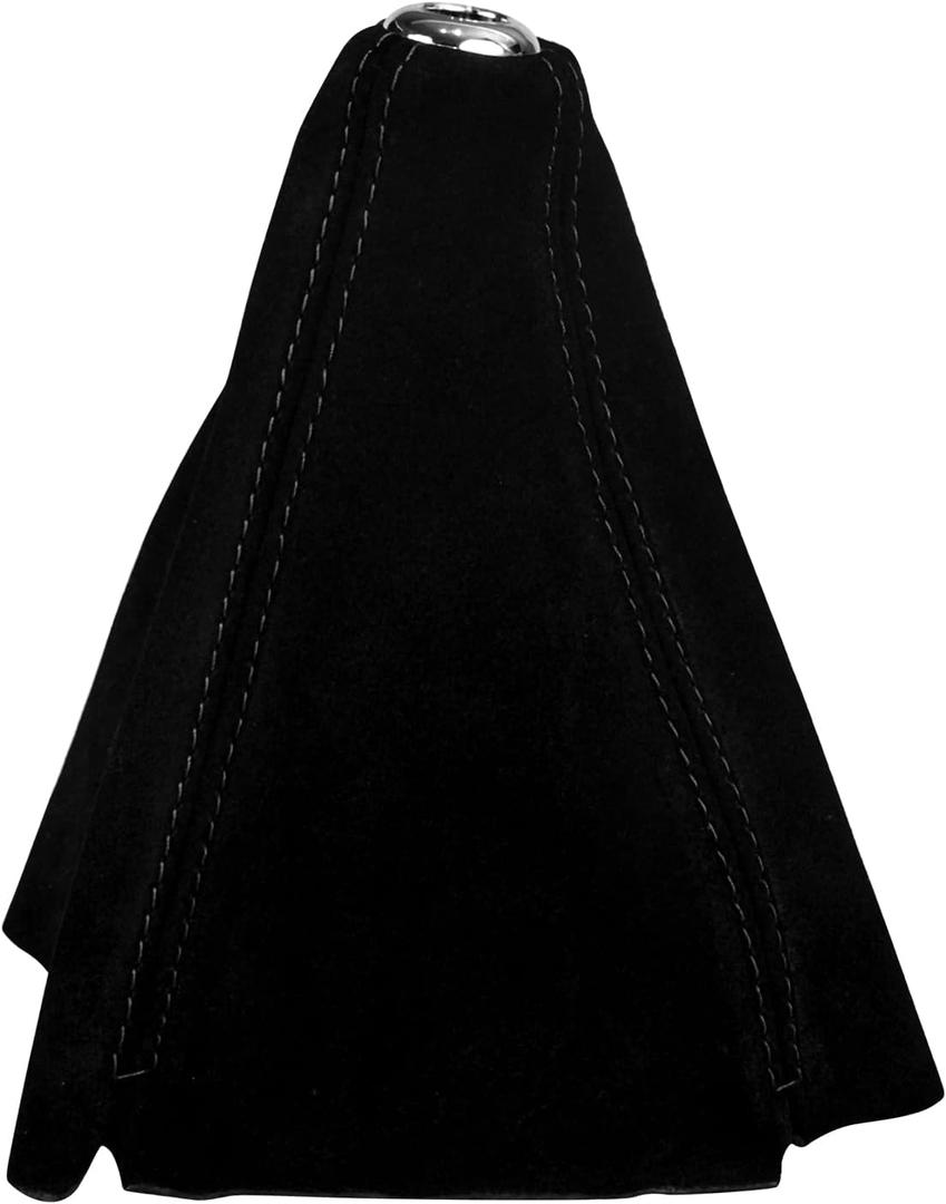 Universal Suede Leather Shift Boot Manual or Auto Gear Shift Cover (Black)