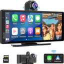 Carpuride 4K W903 Portable Wireless Carplay & Android Auto with Dash Cam - 9.3" HD IPS Screen, 4K Front Camera, Loop Recording, Bluetooth, Mirror Link, GPS, Siri, Dashboard Mounted