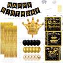 Gold Birthday Party Decorations Kit for Men,3pcs birthday Decorations for Men boys black and gold Balloon Boxes Birthday Party Favors