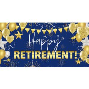 78.74''x39.37'' Retirement Banner Happy Retirement Party Decorations for Office F321