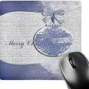 3dRose LLC 8 x 8 x 0.25 Inches Mouse Pad, Blue Holly Leaf Design Merry Christmas (mp_34349_1)