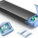 Weekly Travel Pill Organizer,Ideerfit Small Pill Box 7 Day,Portable Pill case,Daily Medicine Box,Drawer Design Pill Container for Medication, Vitamins, Fish Oils, Supplements,Black