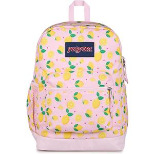JanSport 26L Cross Town Plus Backpack, Lemonade Stand Pink Ice/Yellow/Green, One Size