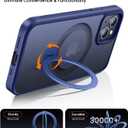 360 Rotatable Magnetic Stand for iPhone 15 Case Compatible with Mag-Safe 16FT Military Drop Protection, Anti-Scratch/Fingerprint Shockproof iPhone 15 Phone Case(Matte-Blue)