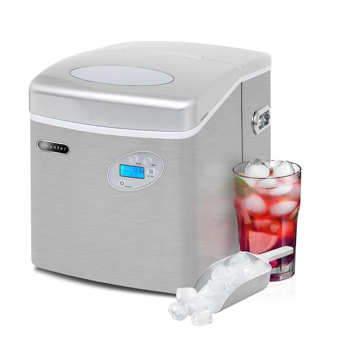 Whynter Countertop Ice Maker Machine with Direct Connection IMC-491DC, Stainless Steel
