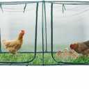Portable Chicken Run Hen Coop,Walk-in Poultry House,Outdoor Gardening Net,Easy-up Small Animals Enclosure for Protecting Pet and Plant with Metal Frames and 10 Stakes in Backyard and Farm