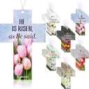 Feifeiya 60 Pcs Easter He is Risen Bookmarks Christian Cross Bookmarks Religious Floral Bookmarks for Bible Page Marks Bookmark Giveaways Sunday School Reading Rewards Easter Church Supplies