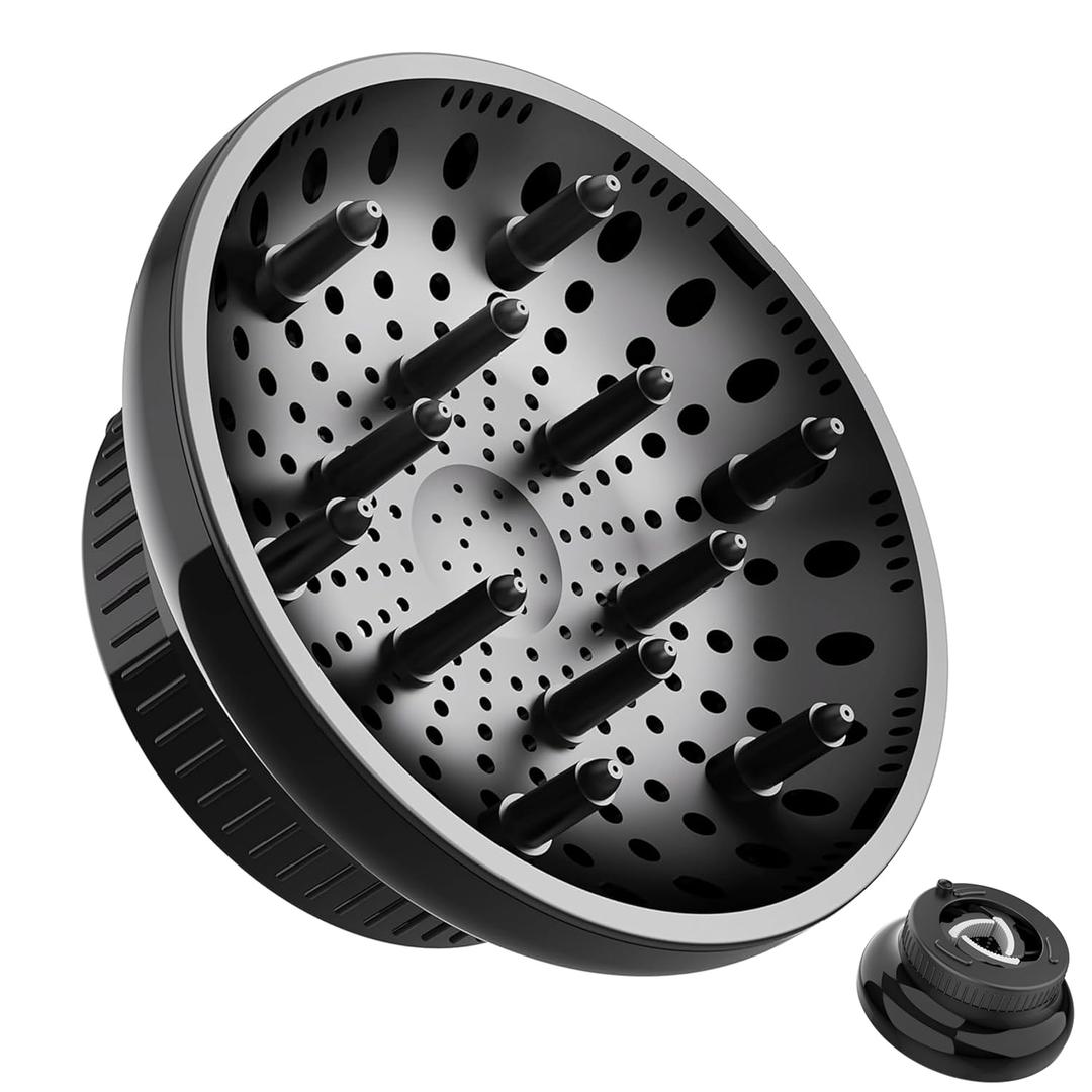 Hair Diffuser Attachment Universal Diffuser Hair Dryer for Curly Hair, Hair Dryer Diffuser for Blow Dry and Volumizing, Hair Diffuser for Curly Hair and Natural Wavy Hair (Black) BLOLYO