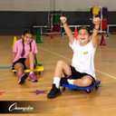 Champion Sports Scooter Board  Choice of Handles or No Handles, Durable Plastic Scooters for Youth Gym & PE Class, Indoor & Outdoor Play, Non-Marring Wheels, Multiple Sizes & Colors (16 Inch (With Handles), Blue)