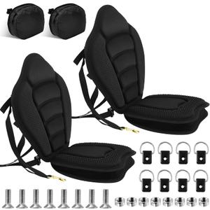 Lewtemi Thicken Kayak Seat with Back Support Canoe Paddle Board Seat with Detachable Storage Bag Adjustable Sit on Top Paddleboard Cushion for Kayaking Canoeing Rafting