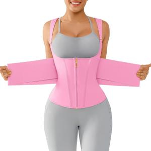 Lover-Beauty Waist Trainer for Women Tummy Control Wrap Waist Cincher Corset Shapewear Postpartum Belly Band with Zipper Hook (XX-Large, Pink)