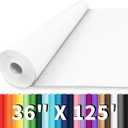 Vanhench 36"x1500"(125') White Wrapping Paper, White Easel Painting Drawing Paper Roll Kids Art Supplies, Chart Poster Bulletin Board Paper for Floor Covering Arts Crafts Gift Wrapping 80GSM 55LB (36" x 125')