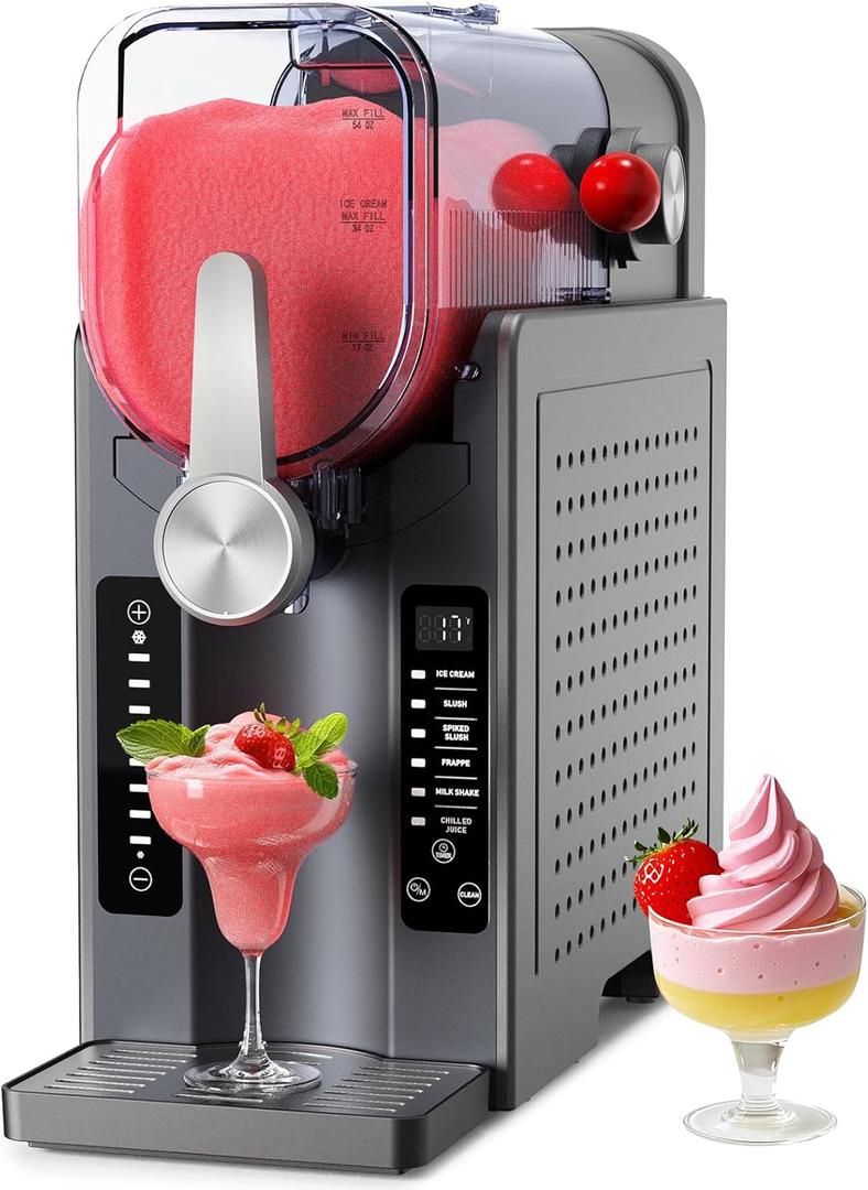 Slushie Machine - Slushy Machine for Home with LED Display - Professional Frozen Drink Maker No Ice Needed- One-Touch Reservation & 6 Pre-set Programs for Frozen Margaritas, Frapps & Ice Cream