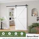 FREDBECK 42X84 Wood Barn Doors with 7FT Hardware Kit,K Shape,White