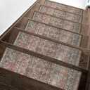 Carpet Stair Treads Non Slip 4PCS, 8" X 30" Edging Stair Runner for Wooden Steps Indoor, Resistant Stair Rug with Reusable TPE Adhesive Backing, Residue Free Mat for Elders, Pets, Terracotta