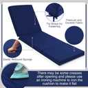 Pinkunn Chaise Lounge Cushion Waterproof Outdoor Lounge Chair Cushions 21 x 72 x 3 Inch Bench Seasonal Replacement Cushions for Summer Patio Bench Pool Beach (Navy,4 Pcs)