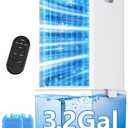 4-IN-1 Portable Air Conditioners w/3.2-Gal Tank for 24H Cooling, 4 Powerful Wind Speeds & 4 Modes, LED Touch Screen, Waterless Alert System & 12H Timer, Remote, Evaporative Air Cooler for Home