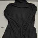 HBQ Women's Casual Sweater Dress Turtleneck Ribbed Bodycon Long Sleeve Mini Knit Dresses 2025 Fashion Medium