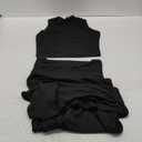 Skirt Sets Women 2 Piece Outfits - Sexy Two Pc Sleeveless Tank Crop Top Fold Over Maxi Long Skirts (Medium, Black)