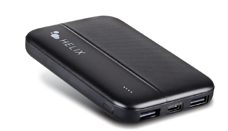 Helix Power Bank Turbovolt+ 5000mAh 3-Port Portable Battery