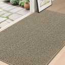BEQHAUSE Dirt Trapper Door Mat 36" x 60", Non-Slip Washable Doormats Entrance Mat, Dirt Resistant and Absorbent Welcome Mat, Low Profile Floor Mats for Front Back Door and Entryway, Light Beige