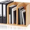 Novabright File Magazine Holder Desk Organizer, Vertical Compartments Workspace Sorters for Magazines, Binders, Notebooks, Envelopes (3 Slots,Classics)