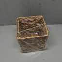 Tissue Box Cover, Square Wicker Tissue Box Holder Facial Tissues Boxes, Hand Woven Napkin Box Tissue Holder for Bathroom Bedroom Office Table Desk Night Stand, Boho Decorative, Natural