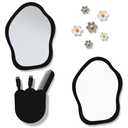 KEYDUACU 12 pcs Girls Locker Accessories, Locker Decorations Including Mirrors, whiteboards, Magnets and organizing Supplies. Ideal for Back-to-School Essentials and The Office (12 pcs-Black)