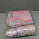 birthday Party Supplies Kit for 24 Guests - for Unicorn Birthday Decorations, Includes Dinner & Dessert Plates, Napkins, Cups, Banner and Tablecloth for Unicorn 1st Birthday Party Decorations