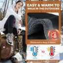 Merino Wool Hiking Crew Socks, Thick Thermal Warm Winter Cushioned Sock For Men & Women, Moisture-Wicking 3 Pairs (Black)