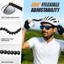 Enhon Upgraded 360 Adjustable Bike Helmet Mirror with Rear Reflector Lightweight Flat Rearview Mirror Fits Vented Helmets for MTB, Road & Long Distance Cycling Safety - Helmet NOT Included