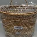 YOUEON Large Woven Hanging Storage Basket, 12x5x14 Inch Natural Water Hyacinth Wall Basket with Sturdy Iron Frame, Handwoven Front Door Flower Baksets for Home Garden, Boho Decor