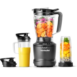 nutribullet SmartSense Blender Combo, 1400W, 64oz Pitcher, 32oz & 24oz Cups, 5-Speed, Smoothies, Ice and Frozen Fruit, Nut Milk, Soup, Gunmetal Gray, NBF50700 nutribullet SmartSense Blender Combo, 1400W, 64oz Pitcher, 32oz & 24oz Cups, 5-Speed, Smoothies, Ice and Frozen Fruit, Nut Milk, Soup, Gunmetal Gray, NBF50700