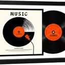 ccdcc 16.5x25 Vinyl Record Display Frame 1 Pack, Black Wooden Album Record Frame with Mats and Tempered Glass Cover for 12 By 12 Inch LP Record Cover